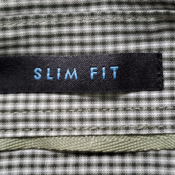 Van Heusen Studio Slim Fit Wrinkle Free Plaid Shirt W/Epaulets SZ XXL 18-18 1/2) - Picture 11 of 13